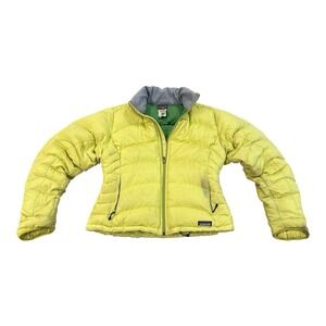 Patagonia Jacket Women Size M Green Zip Outdoor Puffer Hike Basic Logo Coat